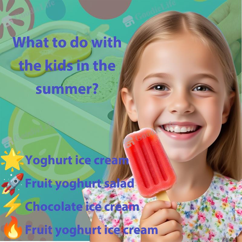 Food Grade Silicone Moulds, Reusable,Silicone Icicle Moulds +6 Reusable Sticks, Silicone Ice Moulds for Kids with Handle, Ice Lolly Moulds with Lid
