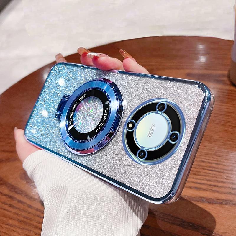 

Magic5lite блестящий держатель силиконовый чехол для Huawei Honor Magic 5 6 Magic5 Lite X9a X9b X8 X8a X8b подставка чехол Magic6lite For Honor 70 Pro