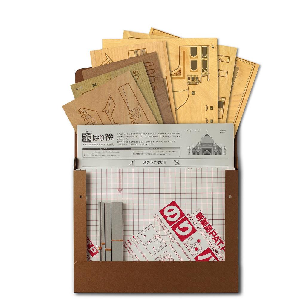 KINOWA Wooden Poster Original Handmade Kit World Heritage Site Made in Japan "Taj Mahal"