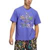 adidas Originals Large Logo Letter Round Neck Casual Sport Short Sleeve T-Shirt Unisex Tops Purple HC3077