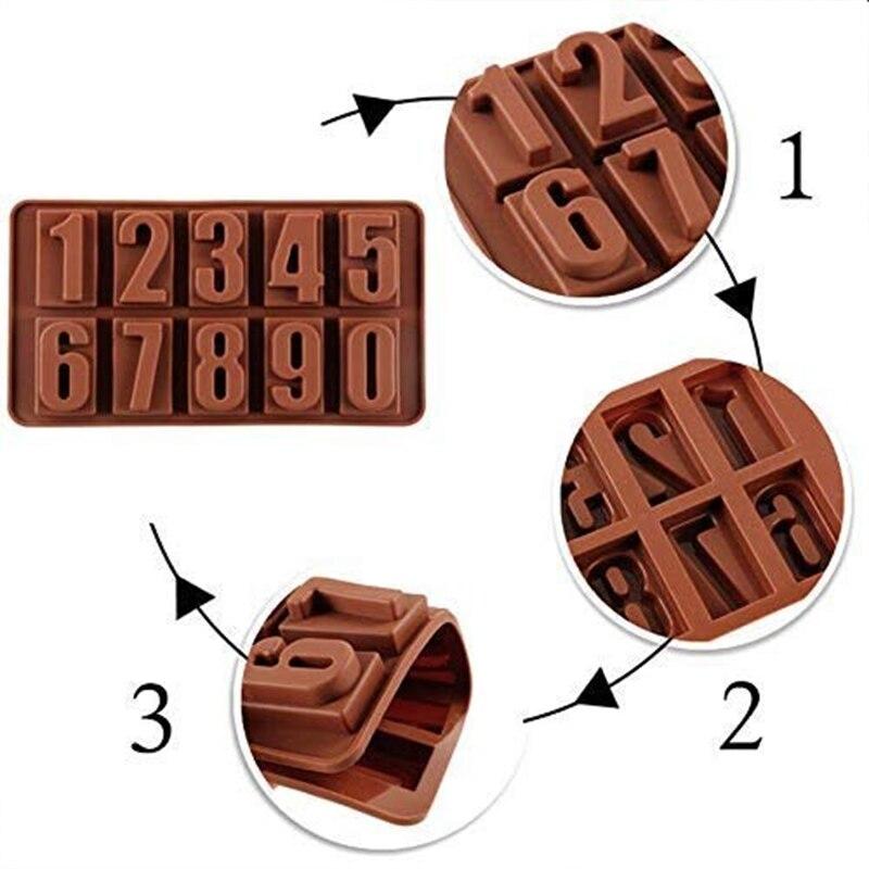 Silicon Numbers 0-9 Molds Premium Nonstick CCmax for Homemade Chocolate, Candy, Jelly or Ice Cubes