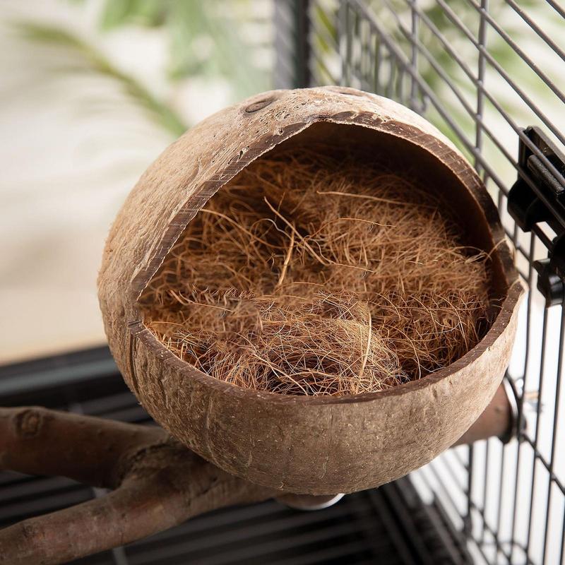 Bird Coconut House Natural Coconut Shell Bird Nest Bird Hideaway And Parakeet Nest Comfortable Parakeet Nesting Box For Love
