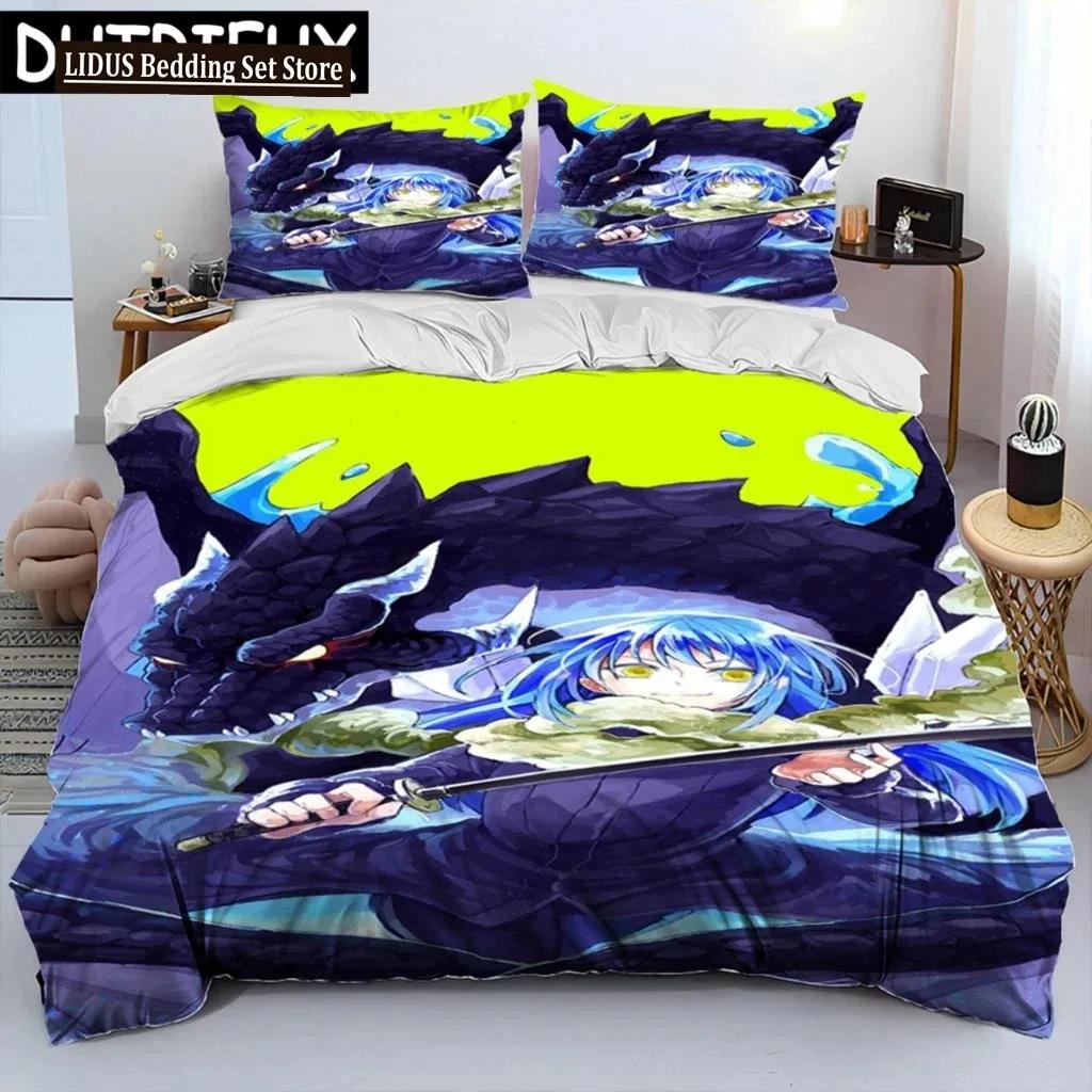 I Got Reincarnated As A Slime Anime Comforter Bedding SetDuvet Cover Bed Set Quilt Cover Pillowcaseking Queen Size Bedding Set