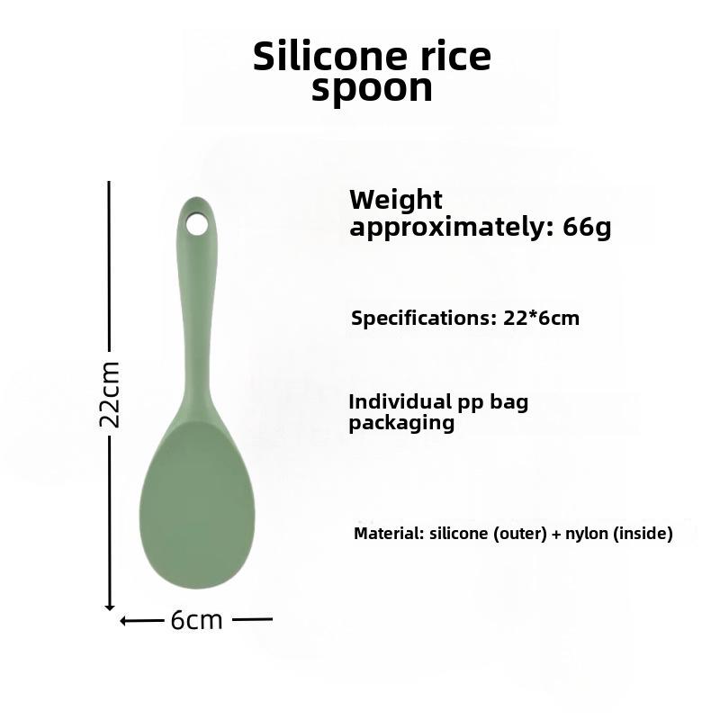 Cuillère à riz et spatule en silicone antiadhésif - Doux pour les casseroles, idéal pour remuer le riz - Ustensile de cuisine