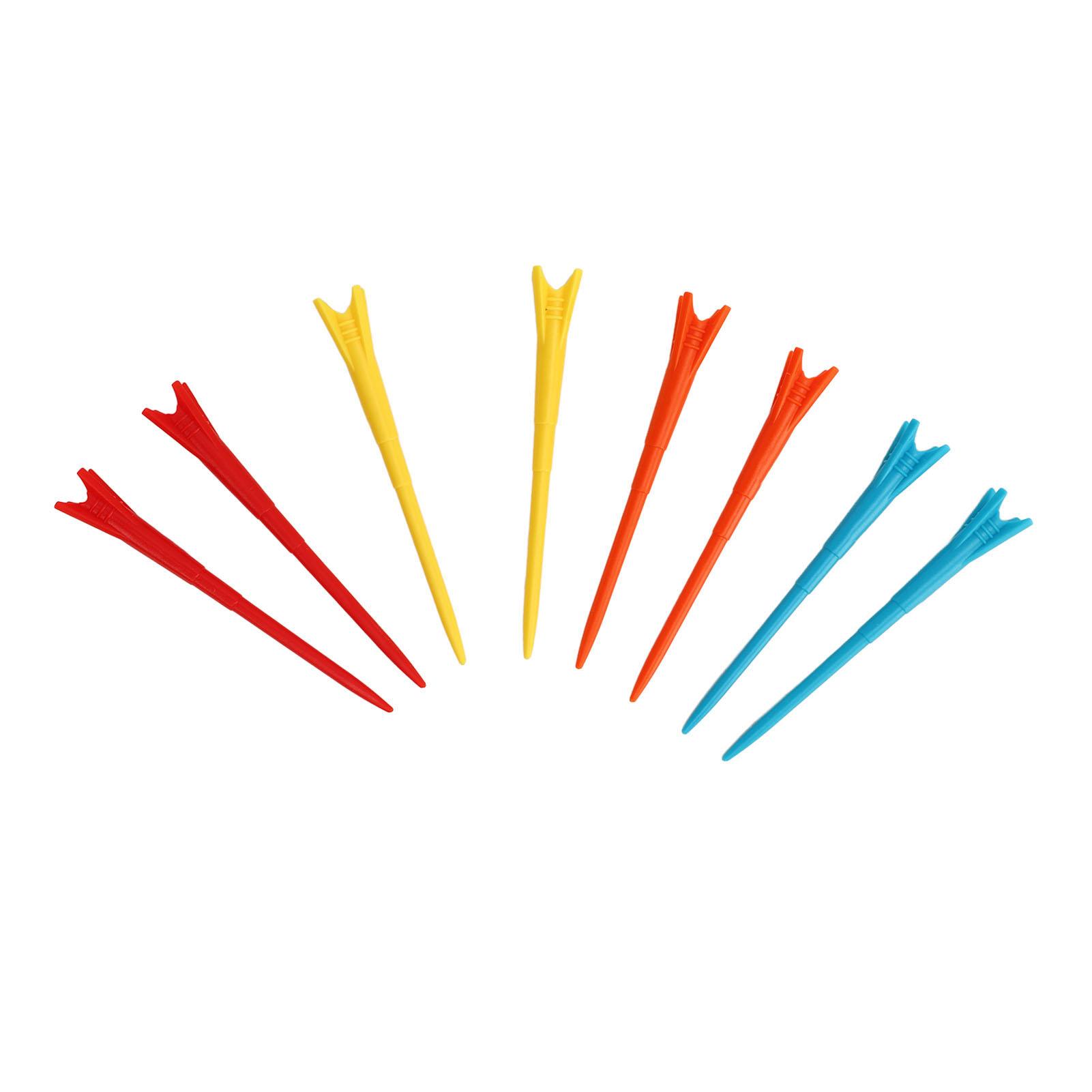 

8 шт. Тройники для гольфа, разноцветные, 4 зубца, пластиковые тройники, уменьшают трение, боковое вращение, аксессуары для гольфа