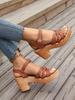 2024 Summer Women's Chunky Heel Sandals: Round & Open Toe with One-Strap Buckle, Plus Size Fashion High Heels.