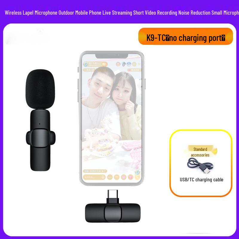 

Двойной беспроводной петличный микрофон для прямых трансляций на открытом воздухе и видеозаписи с шумоподавлением Microphone