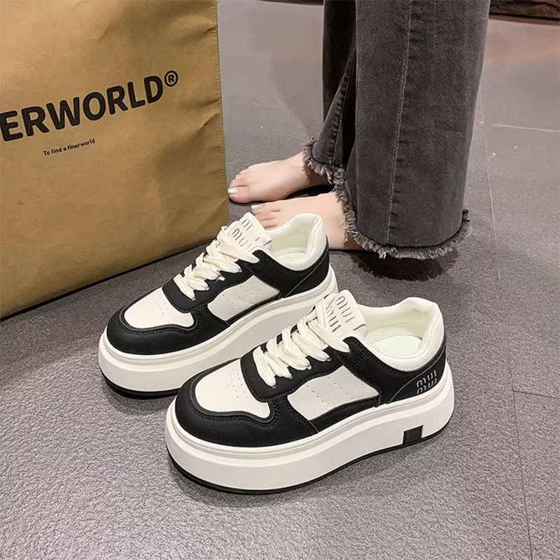 Campus Style Versatile Fashion Sports White Shoes Ins Trend 2025 Autumn New Heightened Thick-soled Casual Board Shoes for Women