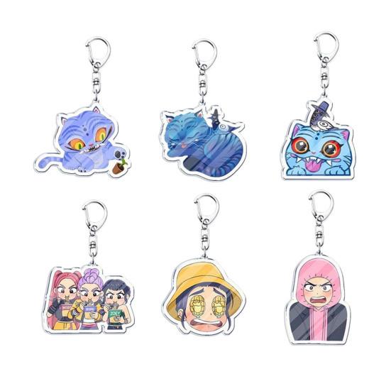 6Pcs Keychain Pendant Anime Girl Charm Car Key Chain Party Favor Backpack Accessories Holiday Gift Playful Companion