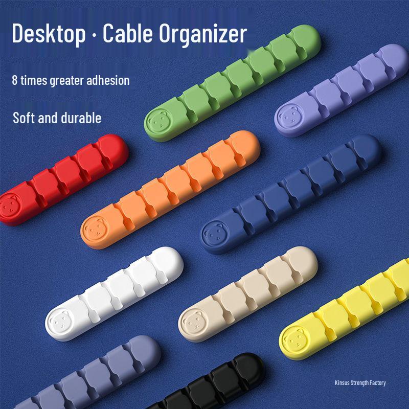 Little Bear Self-Adhesive Cable Organizer for Desktop and Wall