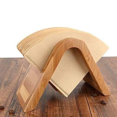 Bamboo Coffee Filter Holder Conical Coffee Paper Stand Bamboo Products Storage Brown (A)