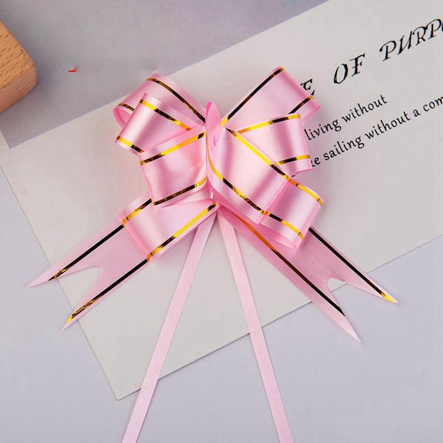 

10 шт., маленькие цветы с золотой отделкой, художественный подарок, лента с бантом, подарочная коробка для конфет, декоративная лента, украшение для праздничной вечеринки, свадебное украшение, цветы розовый