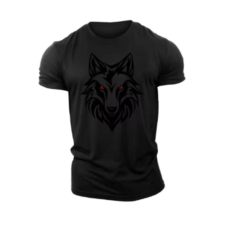 Funny 3D Wolf Pattern T Shirt For Men Summer Trend Sports Fitness Tee Fashion Oversized T-shirts Casual O-neck Short Sleeve Tops