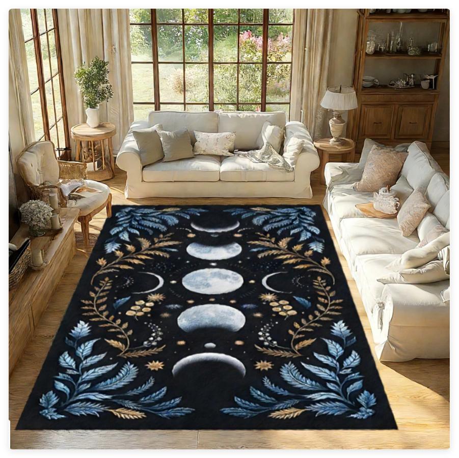 Vintage Astrology Moon Printed Area Rug Mystical Celestial Decor Floor Mat For Living Room Household Space Decor