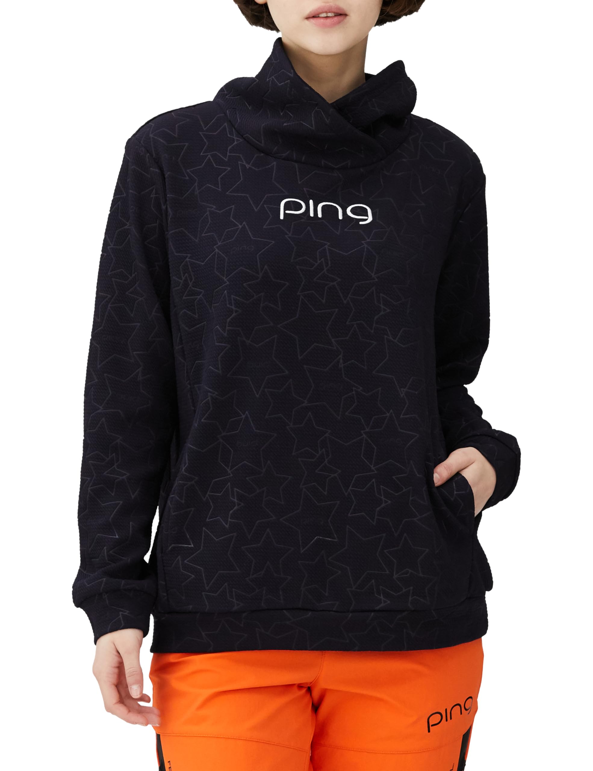 

Рубашка с длинным рукавом и высоким воротником с тиснением для гольфа S [Ping Apparel] Женская (Шалевый воротник, Джерси) / / 622-4166200 120_Темно-синий