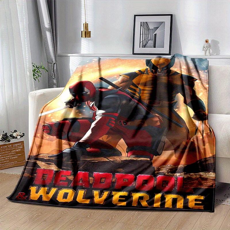 1pc Deadpool and Wolverine Printing Blanket - Soft, All-Season Throw for Living Room, Bedroom,Personalized Gift with Adorable Cartoon Design