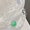 8-17Mm High Quality Near Vitreous White Crystal Natural Green Strawberry Crystal Bracelet