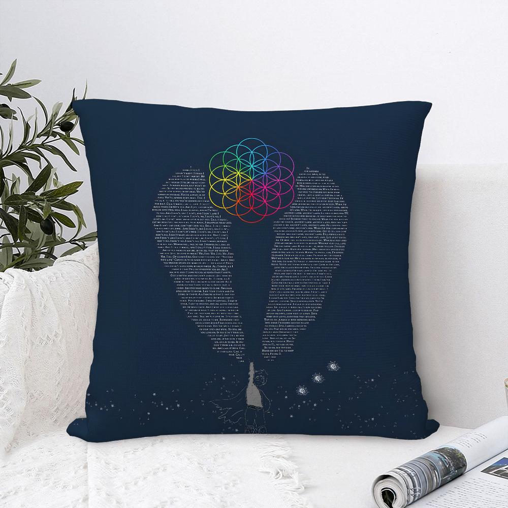 Federa Cuscino Banda Musicale C-Coldplay Tessuto Peluche Morbida Federa Stampa Double Sided Copricuscino per Divano Copricuscino