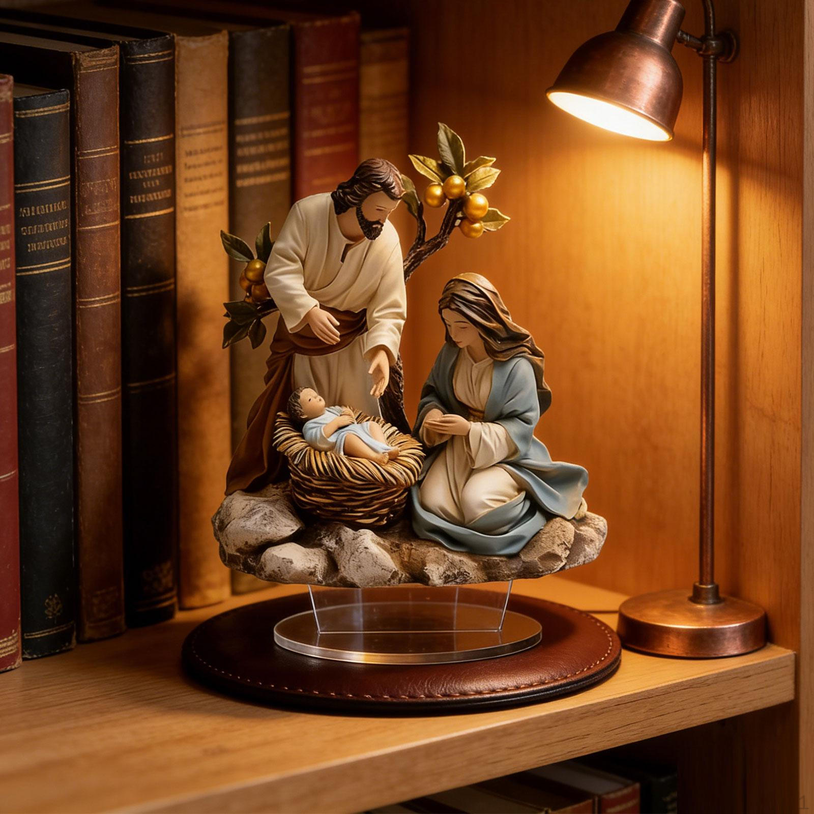 

Christmas Nativity Scene, Display 2D Religious Xmas Tabletop Decor, Holy Family for Festive