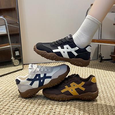 Damen neue Herbst vielseitige Retro Casual Sneaker mit dicker Sohle, Dad-Schuhe mit weicher Sohle