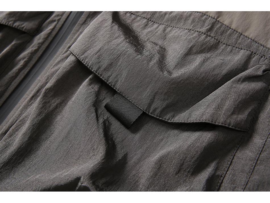TENDGANK Color Block Hooded Windbreaker with Pockets - Japanese Retro Style