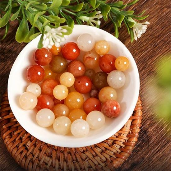 Natural Golden Silk Jade Round Beads for DIY Bracelets & Necklaces 4mm Single Piece