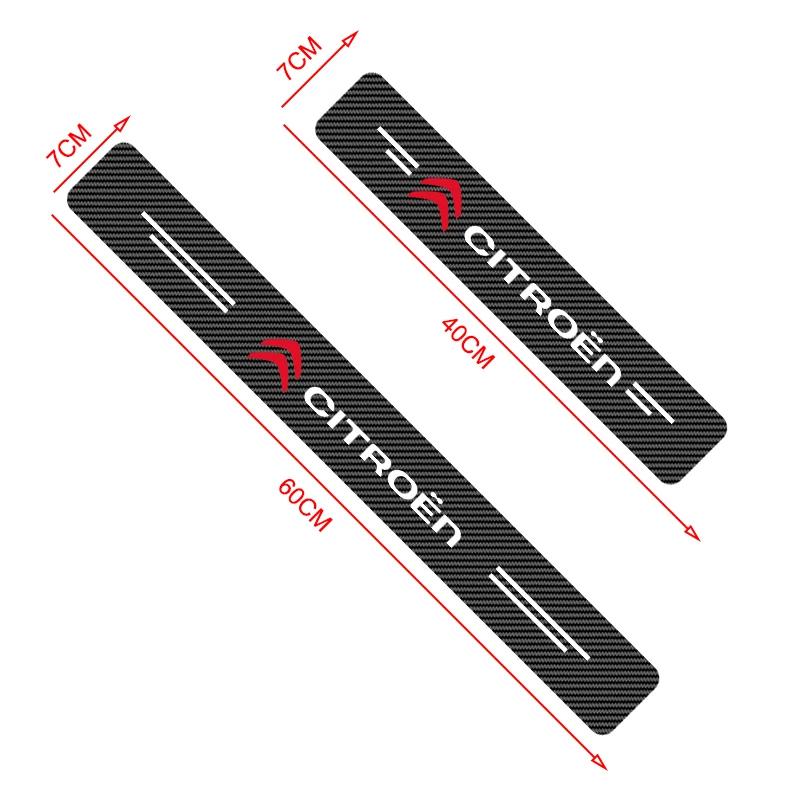 4pc Carbon Fiber Threshold Sticker for Cars Pedal Protection Sticker For Citroen C4 C3 C5 C1 C2 Berlingo Celysee Cactus Picasso
