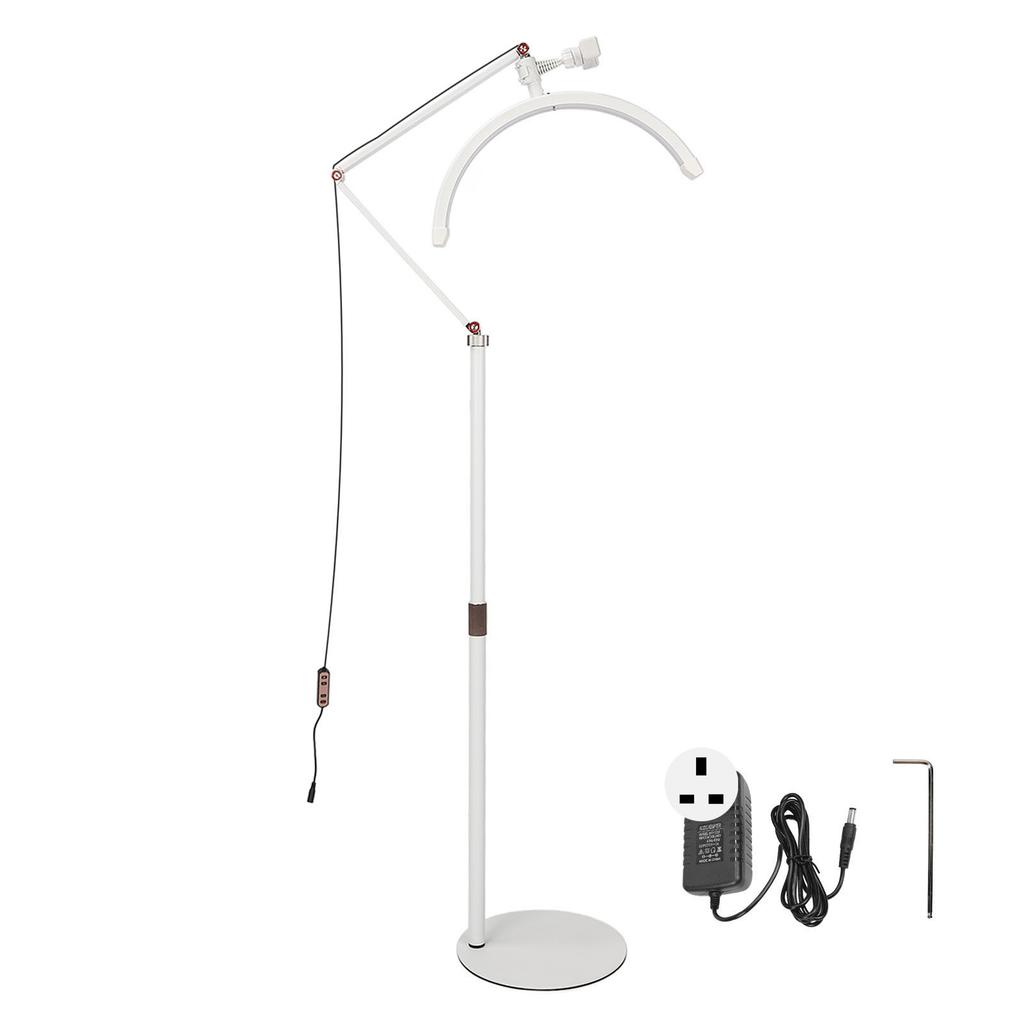 20W Half Moon Lamp Adjustable Rotatable Eyelash LED Floor Light Extendable White Floor Lamp