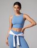 CRZ YOGA High Neck Racerback Sports Bra with Asian Butterluxe Universe Size L Women's Cups, Fit, Sport, Blue,