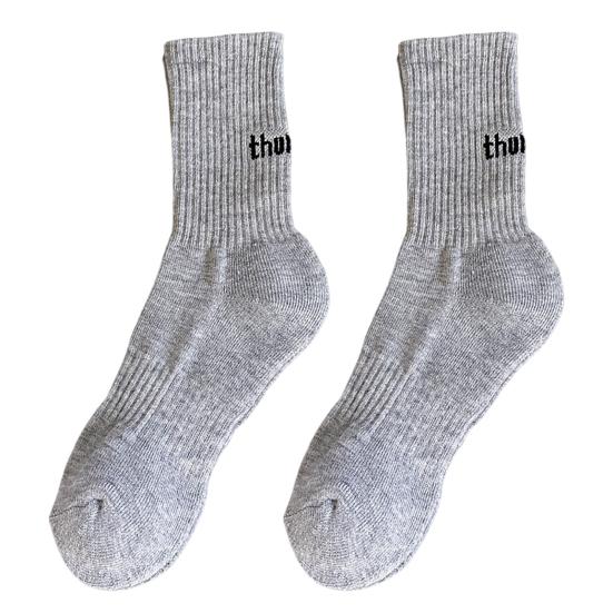 Couple Socks Solid Color Daily Wear Super Soft Fine Stitching Alphabet Socks for Running