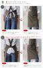 Fabrizm Japanese Kitchen Knee Back Soft Khaki Brown Apron, Length, Cross, Linen,