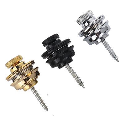1Pcs Guitar Strap Locks Bass Strap Lock Buttons Metal Flat Round Head for Electric Guitar Accessories