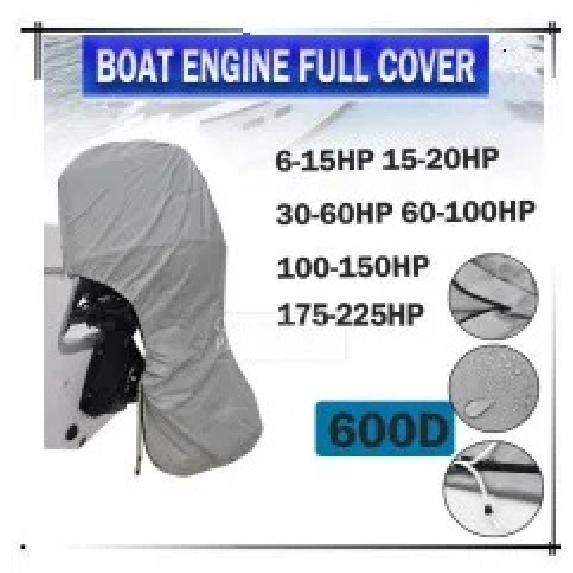 600D 6-225HP Boat Full Outboard Engine Cover Protection Blue For 6-225HP Motor Waterproof Sunshade Dust-proof