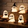 Halloween Party Accents Luminous Mini Ghost Figurines Glow in The Dark Cute PVC Statues Miniature Statue for Micro Landscape Tiered Tray Table