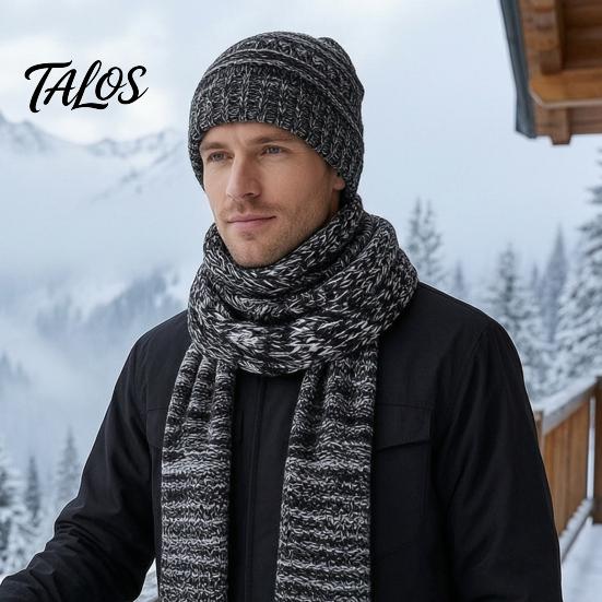 Winter Warm Hat Scarf And Glove Set Thermal Three-piece Set, Thickened Knit Gloves Touch Screen Compatible Kit, Cold Weather Ear Protection