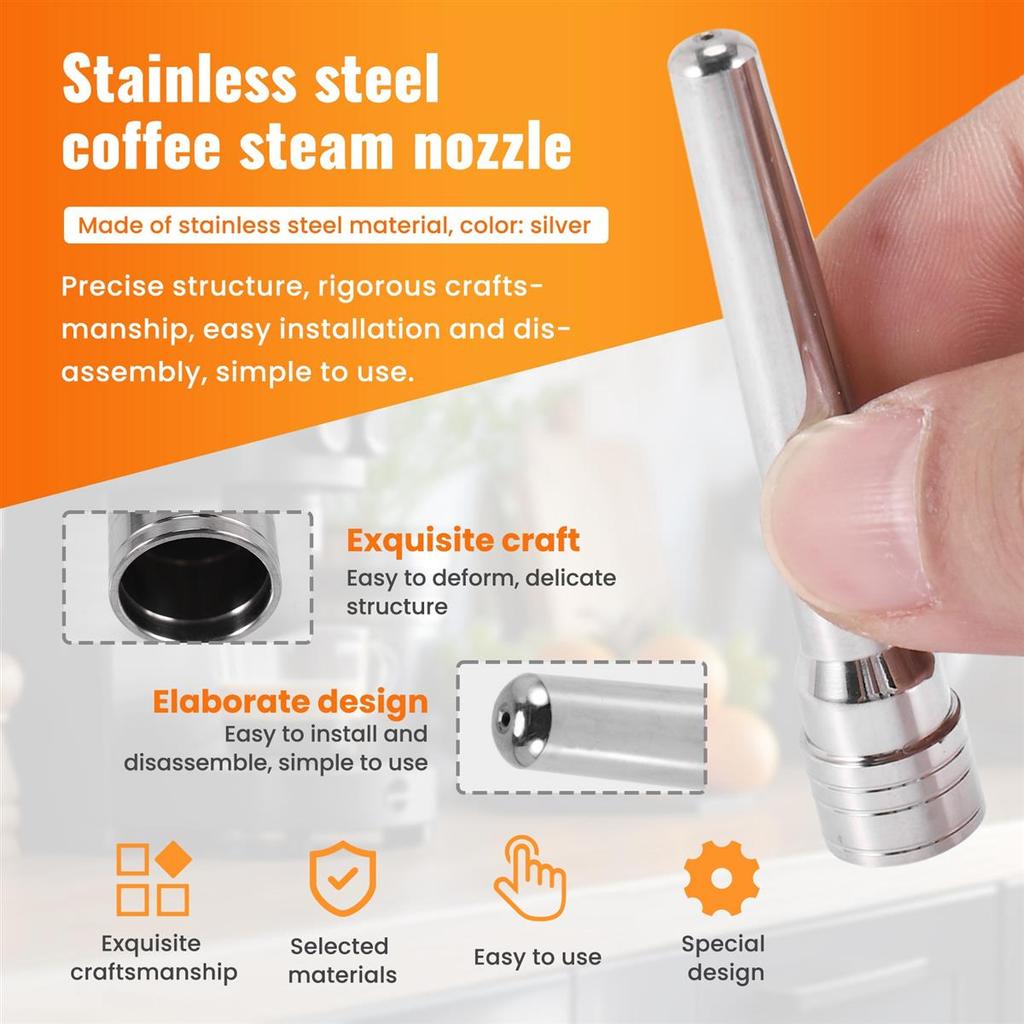 Steam Nozzle Tip Spout for Delonghi Dedica EC680/EC685 EC9335 ECP3420 ECO310 Milk Foam Inner Tube Stainless Steel 3