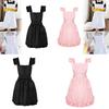 Maid Apron Cute Ruffle Design Adjustable Polyester Kitchen Apron with Pockets for Household Cafe Shop Ladies Girls