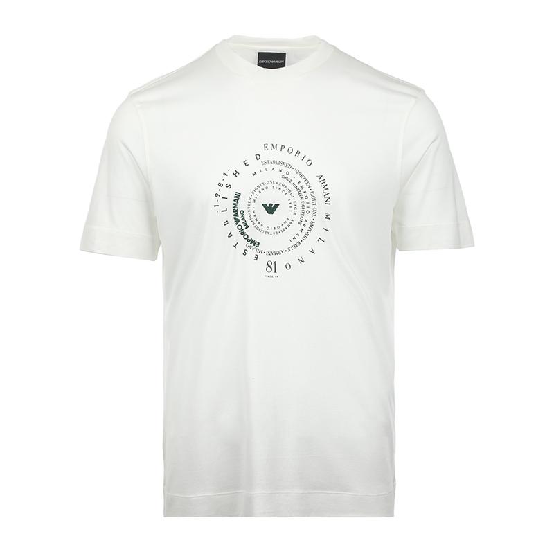 

Emporio Armani Ss26 Printed Embroidered Lightweight Lyocell Crew Neck Short Sleeve T-Shirt Men Tops White EM004995AF13747U0003 XXL
