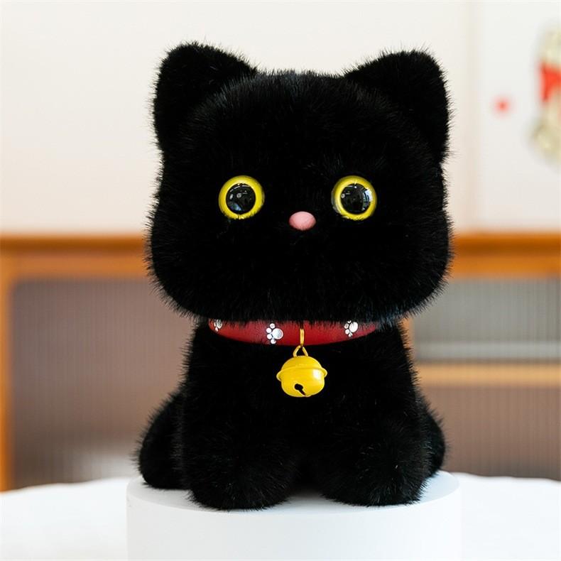 

Cat Plush Doll With Fragrance For Desk Decor And Stress Relief Cute Siamese Cat Toy Black