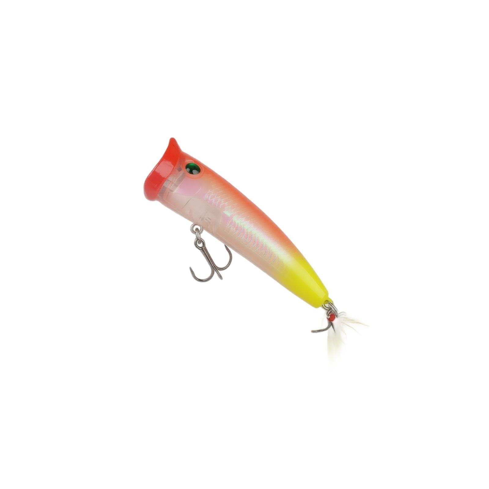 

Fishing Lure Floating Topwater Bait with Feather Hook Holographic Imitation Surface Water Wave Crawling Design one size