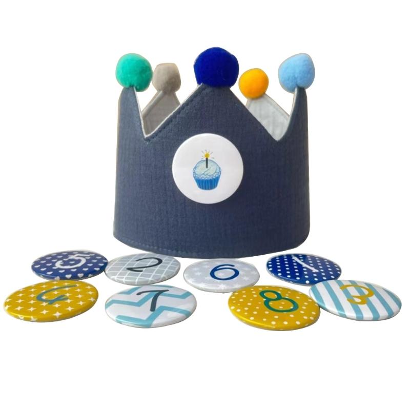 Schönes Design Wiederverwendbarer Geburtstagshut Krone für Kinder Happy Birthday Hut Baby Geburtstag Foto Requisiten Geburtstagsparty Deko-