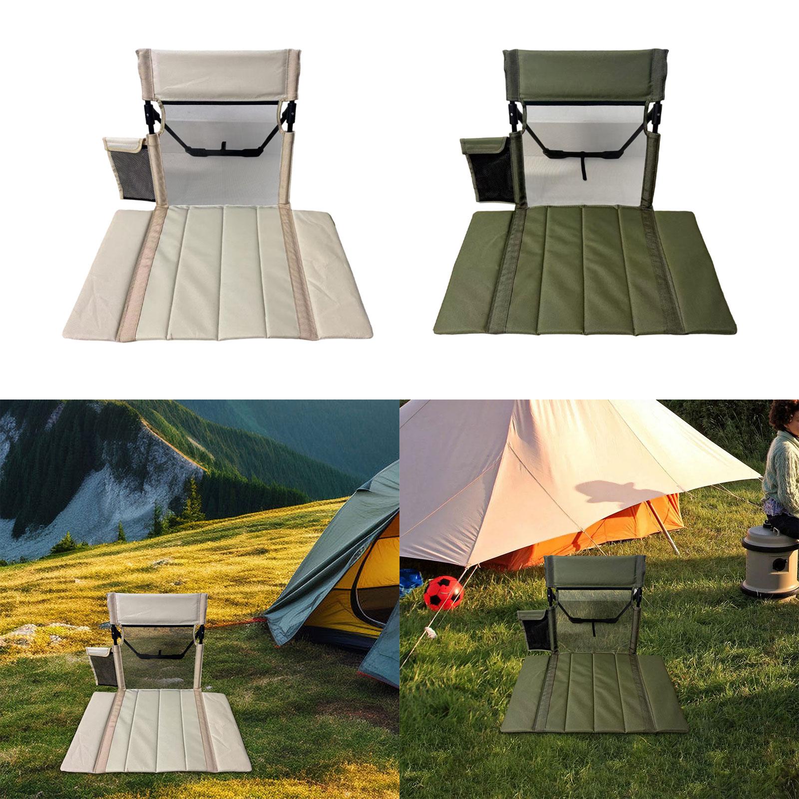 Chaise de plage pliante avec support dorsal Camping Dossier Chaise pliable confortable Chaise de sol de plage pour stade Voyages en voiture