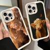 Phone Case for iPhone 17 Air 16E 15 16 Pro Max Cute Highland Cow Cover 14 Plus 13 12 Mini Soft Shell Silicone Fundas