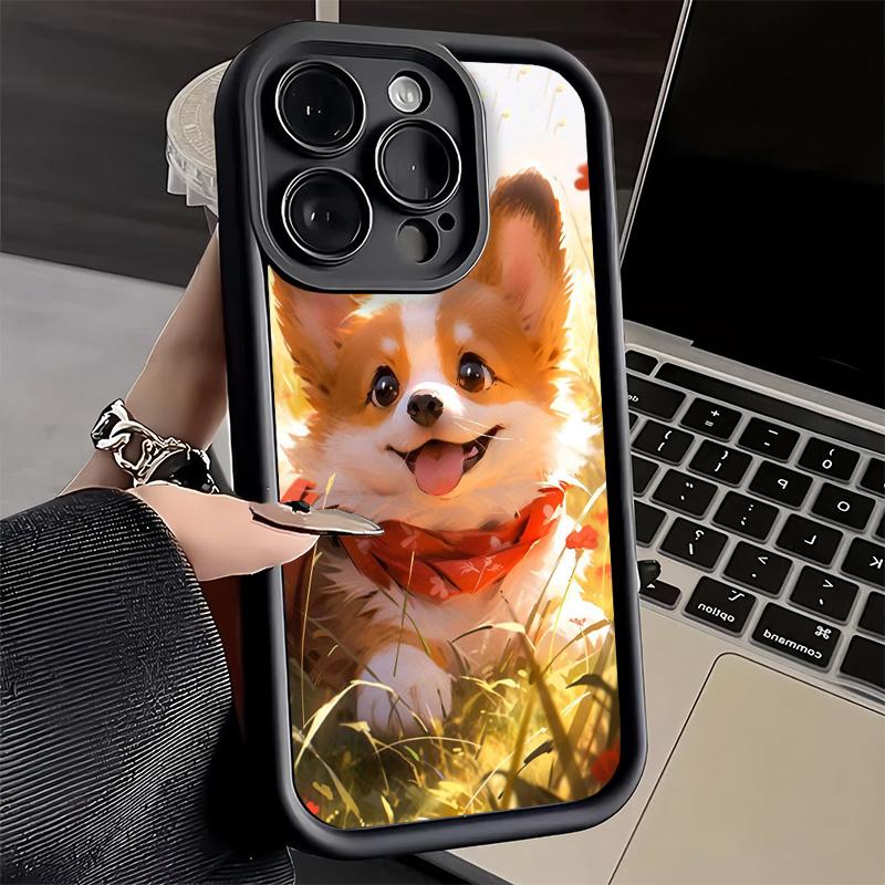 Phone Case for iPhone 17 Air 16E 15 16 Pro Max Corgi Dog Cute Cover 14 Plus 13 12 Mini Soft Shell Silicone Fundas
