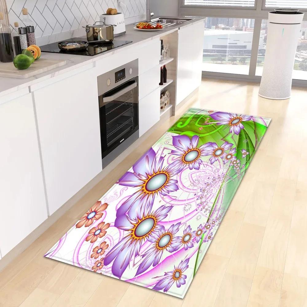 Home Kitchen Decoration Carpet Colorful Butterfly Printed Floor Mat Entrance Corridor Carpet Home Decoration