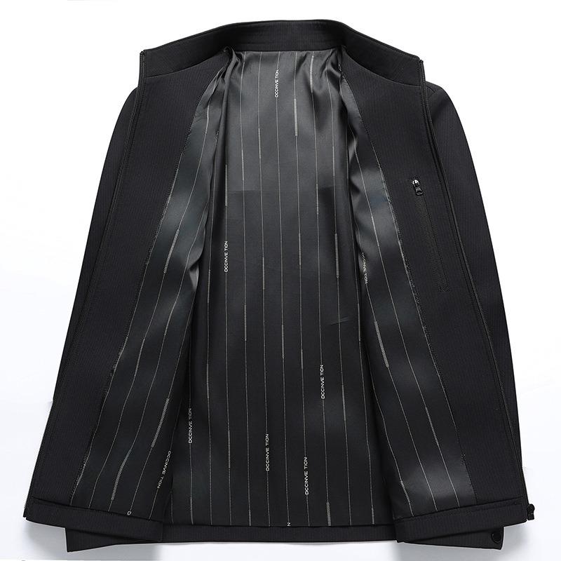 New Spring and Autumn Middle and Old Men's Jacket Stand-Up Neck Jacket-0-Year-Old Dad Loose Top Cadre Pack