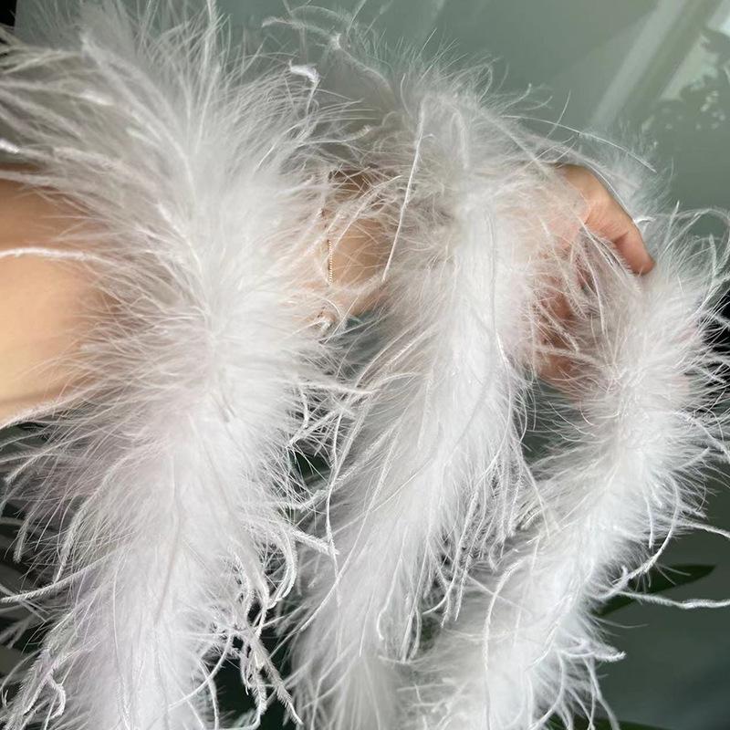 Ostrich Feather Strips and Headdresses: Perfect for Evening Gowns, Wedding Dresses, and Clothing Decoration