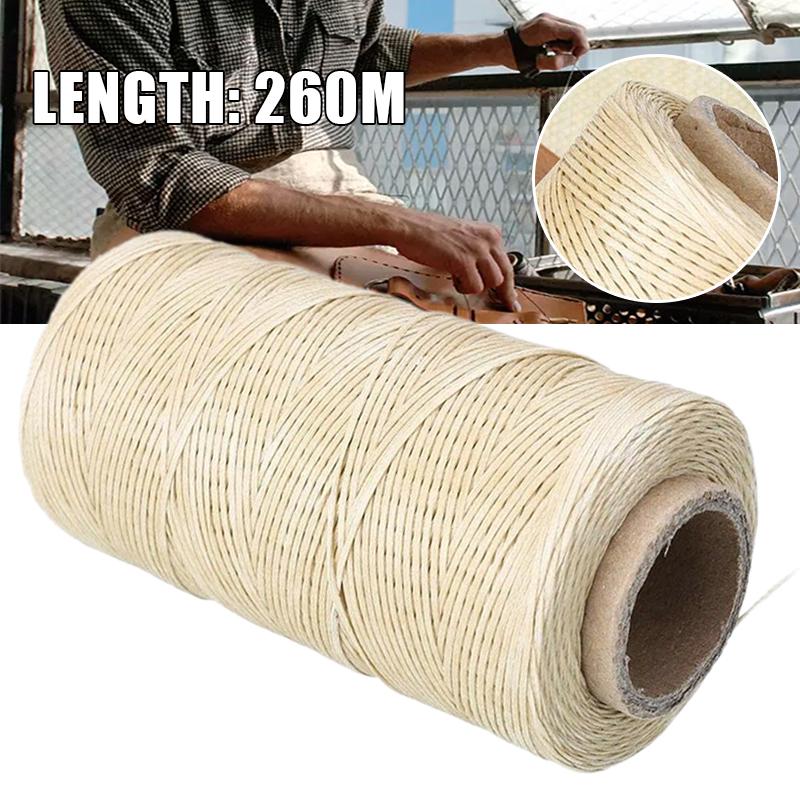 

260M 1mm 150D плоска вощена нитка Шнур Швейний Craft для DIY Leather Tool Beige