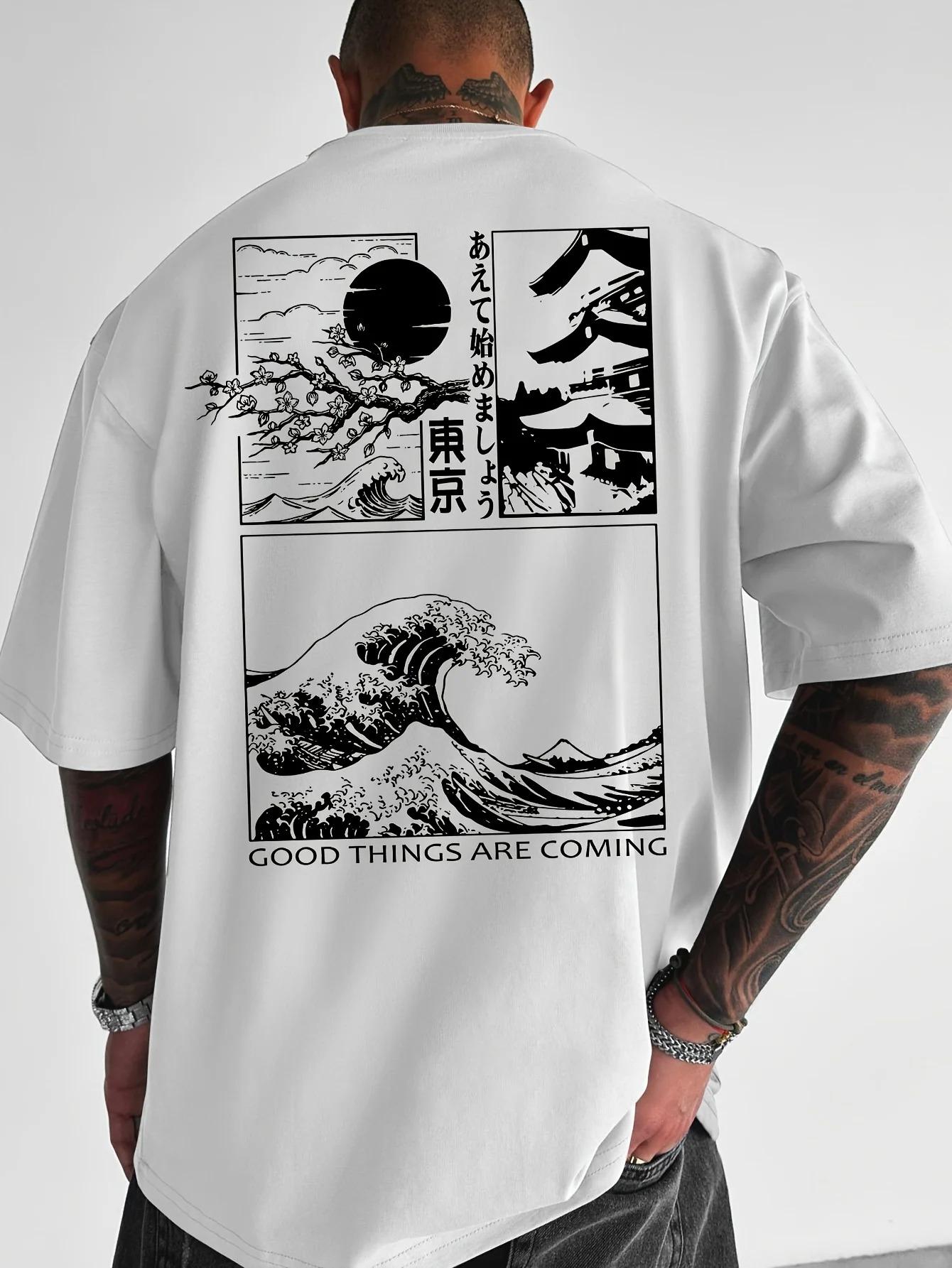 

2026 New Style Mens ShortSleeved Summer Personalized Pattern Loose Comfortable Fashion Trend TShirt S