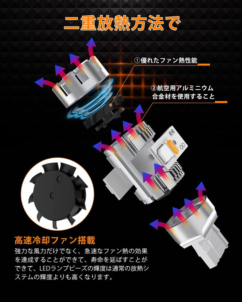 T20 LED turn signal bulb, latest model, equipped with cooling